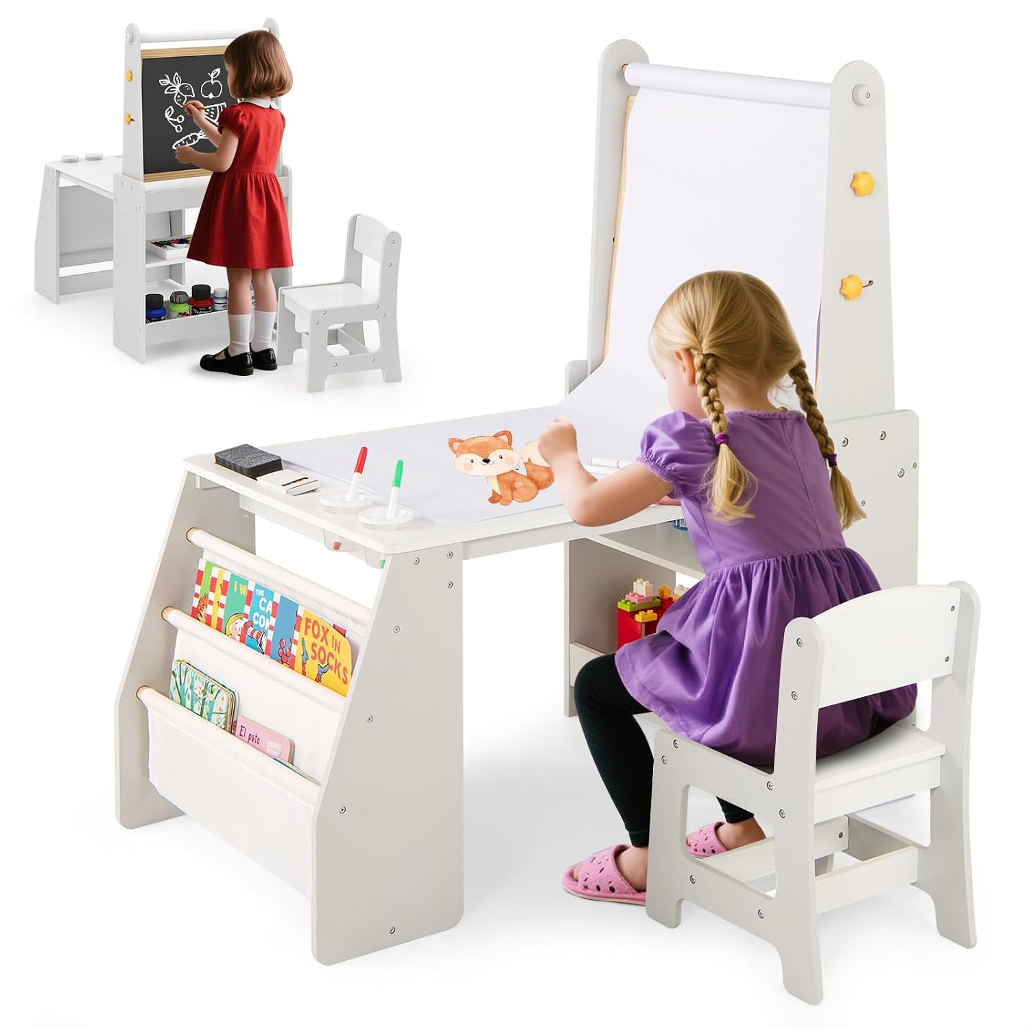 Kids Art Easel - Set Tavolo e Sedia per Bambini
