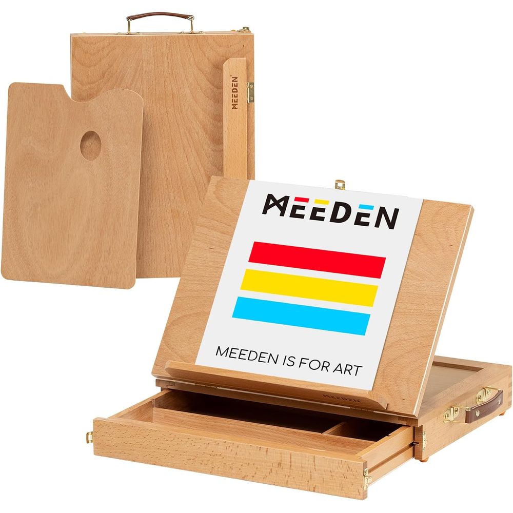 Kids Art Easel - Cavalletto da Tavolo Portatile in Legno