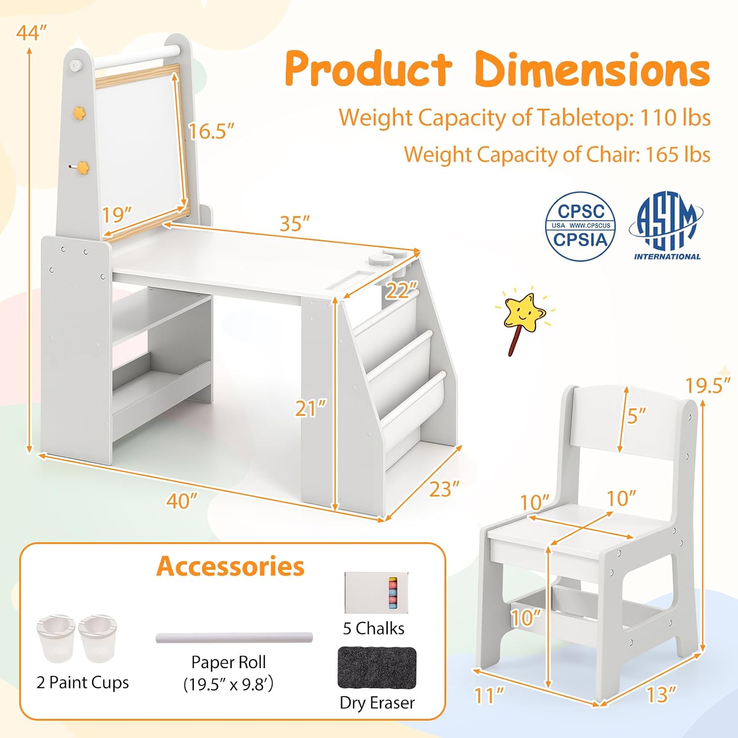 Set Tavolo e Sedia per Bambini - Kids Art Easel recensione e prezzo